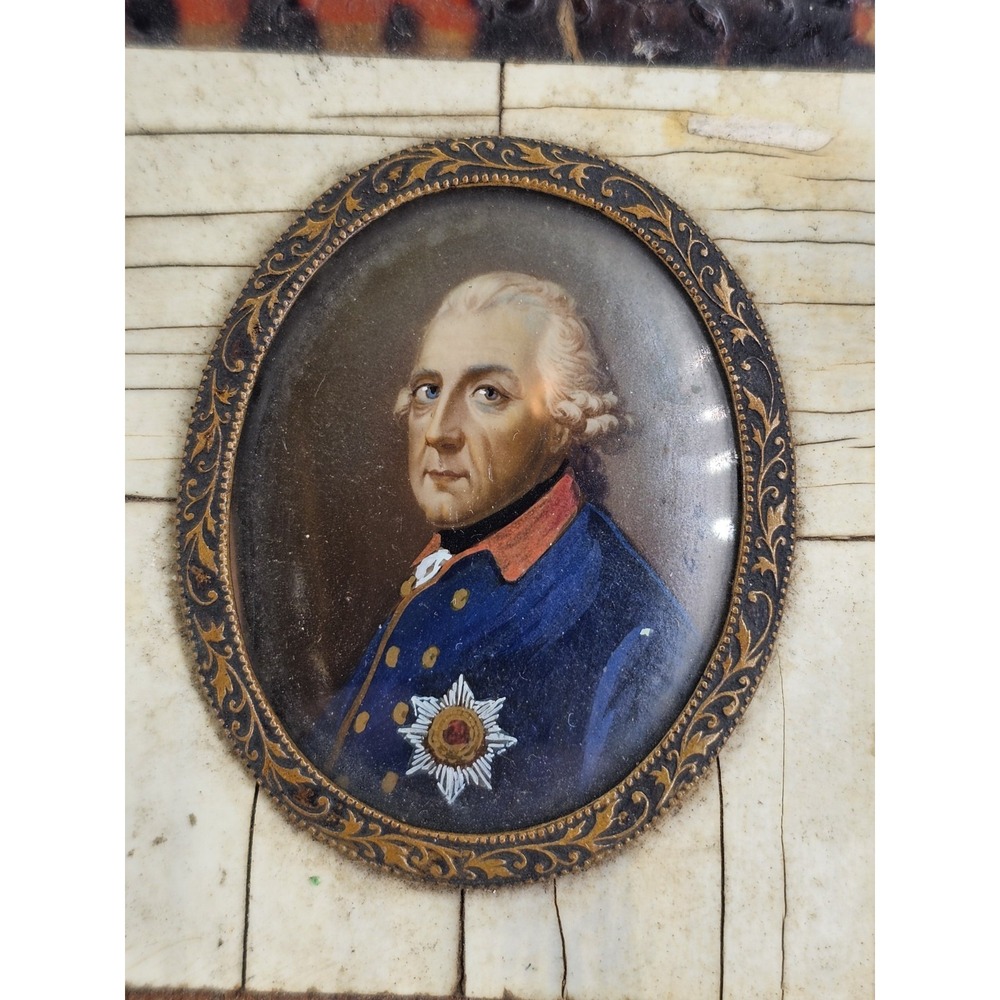 Graff (fl.‎ 1795/1800) Friedrich der Grosse Antique Miniature Painting Portrait